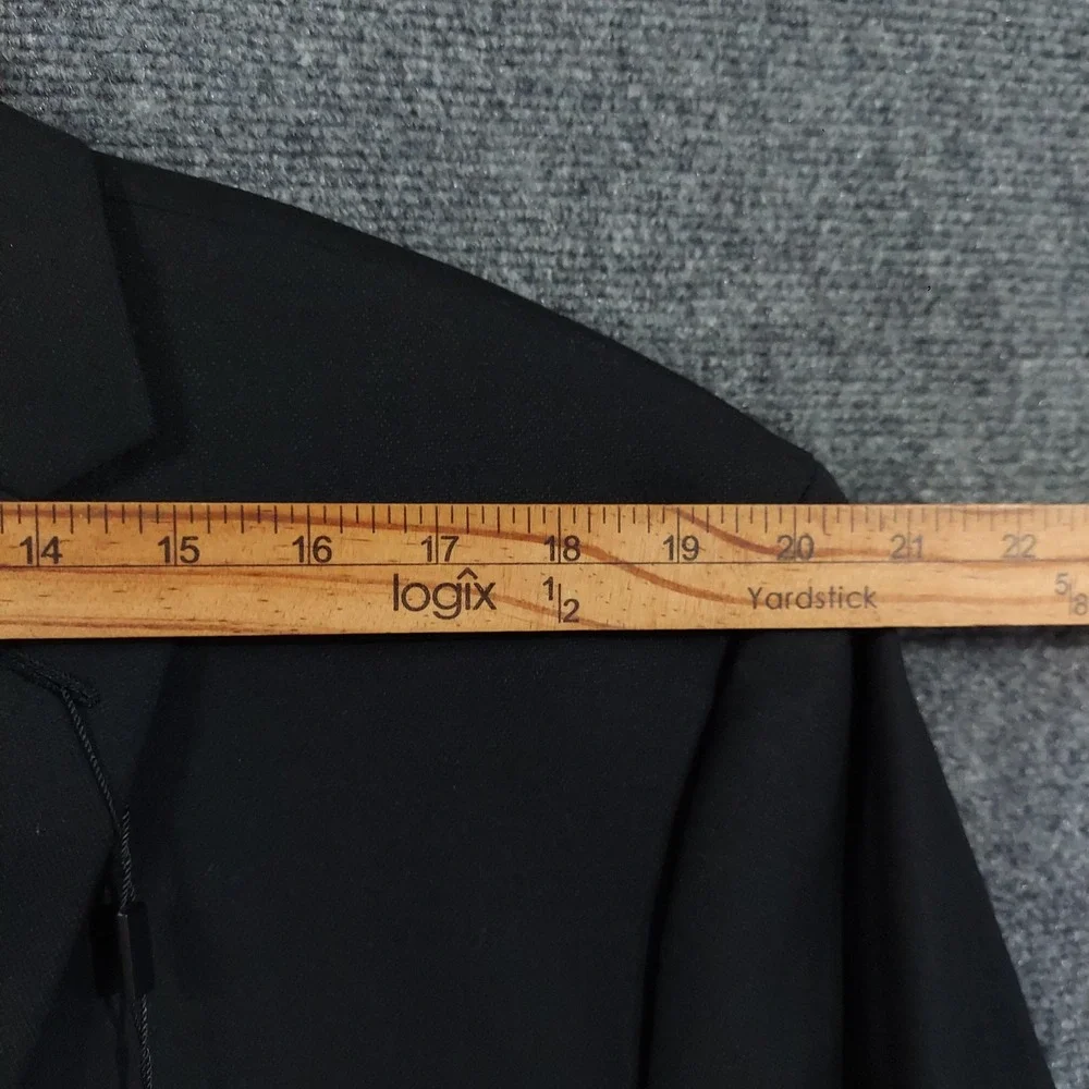 Collection By Michael Strahan Blazer Sport Coat Mens 48L Black Wool Stretch